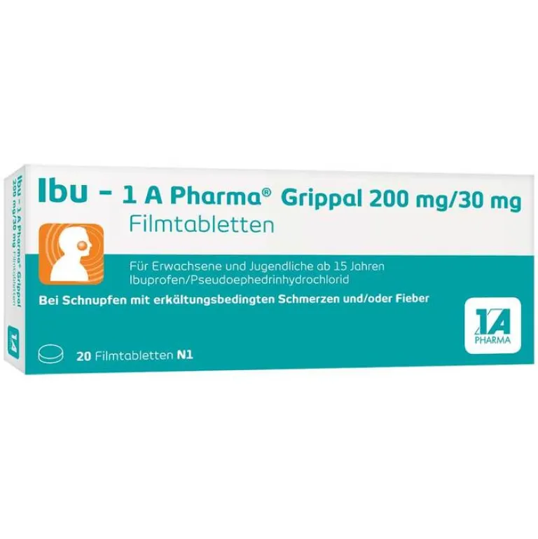 Ibu- Grippal 200 mg / 30 mg Filmtabletten, 20 St^1A Pharma Sale