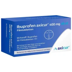 axicur Ibuprofen ® 400 mg akut Filmtabletten, 50 St- Zahnschmerztabletten|Regelschmerzen Tabletten