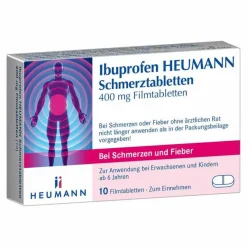 Heumann Zahnschmerztabletten|Regelschmerzen Tabletten-Ibuprofen Schmerztabletten 400 mg, 10 St