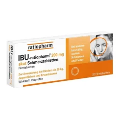 Ratiopharm IBU-® 200 mg akut Schmerztabletten, 20 St- Zahnschmerztabletten|Regelschmerzen Tabletten