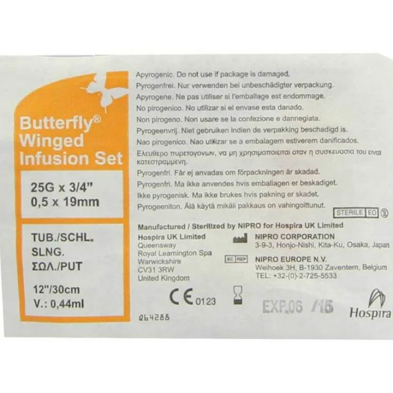Butterfly Venenverweilkanülen-Infusionszubehör 25 G orange, 1 St