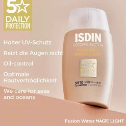 ISDIN Fotoprotector Fusion Water Magic light Color SPF 50, 50 ml- Lsf 50+|Gesicht
