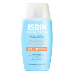 ISDIN Fotoprotector Pediatrics Fusion Fluid Mineral Baby SPF 50, 50 ml-Kinder Sonnenpflege|Mineralische Sonnencreme