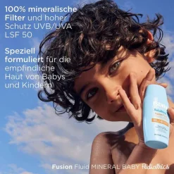 ISDIN Fotoprotector Pediatrics Fusion Fluid Mineral Baby SPF 50, 50 ml-Kinder Sonnenpflege|Mineralische Sonnencreme