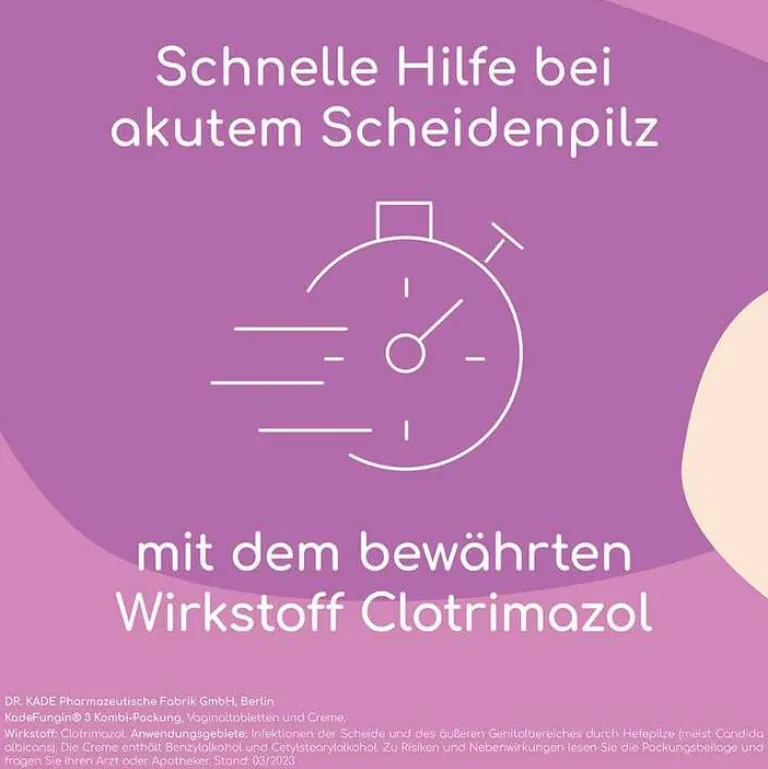 Kadefungin Scheidenpilz Medikamente-3 Kombi-Packung 20 g Creme + 3 Vaginaltabletten, 1 St