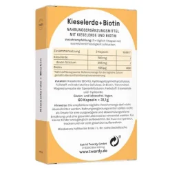 Twardy Kieselerde + Biotin Kapseln vegan, 60 St- Vitamin B7 (Biotin)