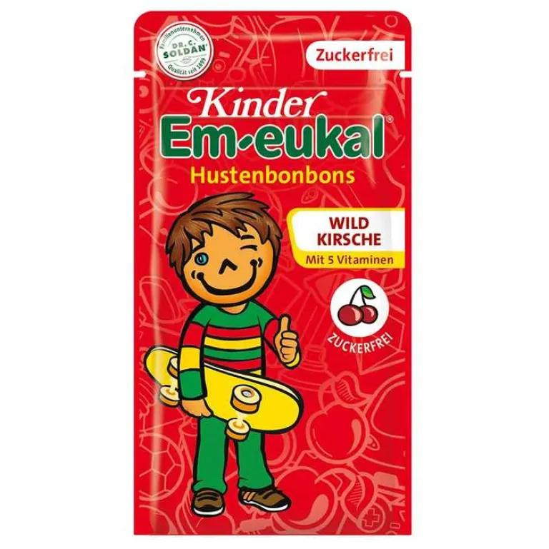 Em Eukal Kinder Em-eukal Hustenbonbons Wildkirsche zuckerfrei, 75 g- Husten & Halsbonbons