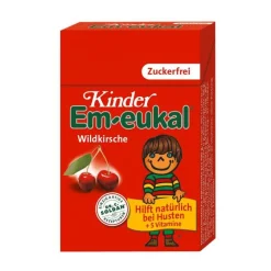Em Eukal Zuckerfreie Bonbons-Kinder Em-eukal Hustenbonbons Wildkirsche zuckerfrei Pocketbox, 40 g