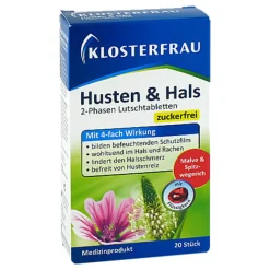 Klosterfrau Husten & Hals Lutschtabletten, 20 St- Halsschmerztabletten