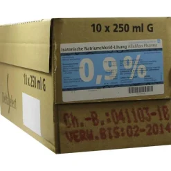 Kochsalzlösung-Kochsalzlösung 0,9% Glasflasche Infusionslösung, 10X250 ml