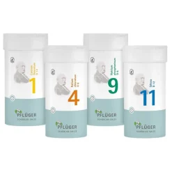 Kombination der Schüßler-Salze Nr. 1, Nr. 4, Nr. 9 und Nr. 11, 1600 St^Pflüger Schüßler-Salze Kombinationen Online