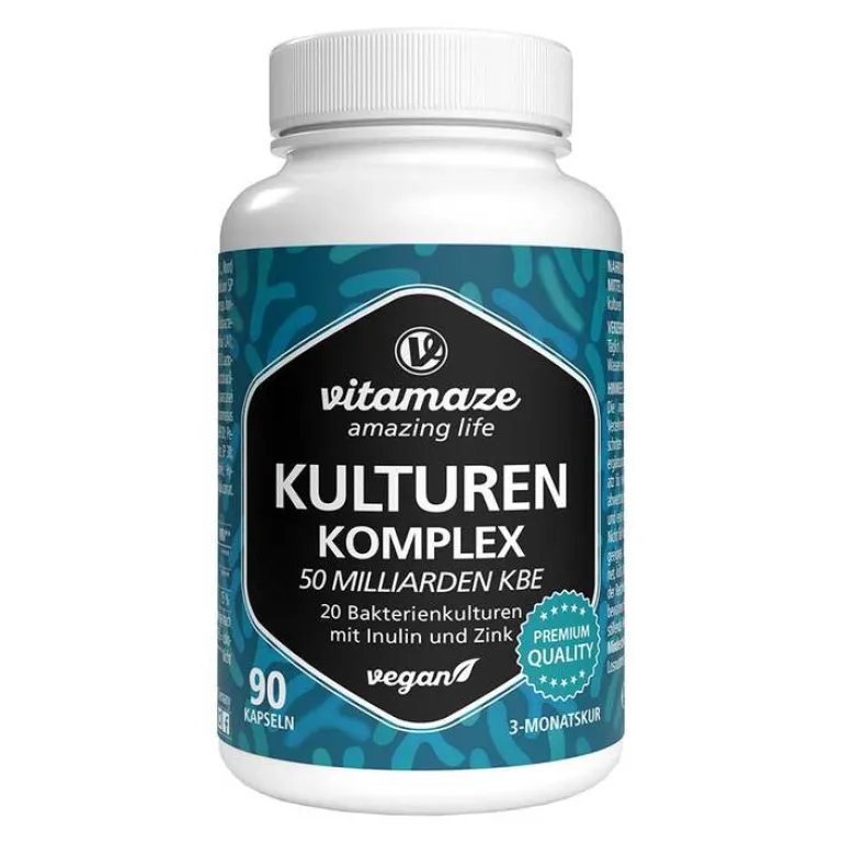 Kulturen Komplex 20 Darmbakterien 50 Mrd. KbE vegane Kapseln , 90 St^Vitamaze Outlet