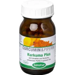 Sanatur Kurkuma Kapseln-Kurkuma Plus Curcumin & Piperin Kapseln, 180 St