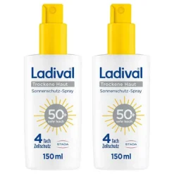 Ladival Lsf 50+-trockene Haut Sonnenschutz-Spray LSF 50 +, 2x150 ml