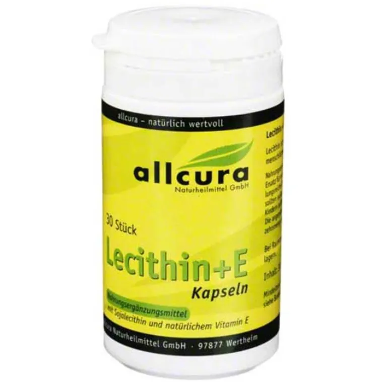 Allcura Lecithin|Lecithin-Lecithin Kapseln + Vitamin E, 30 St