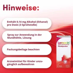 Lemocin Halsschmerztabletten-Flurbiprofen 8,75mg / Dosis Spray zur Anwendung in der Mundhöhle, 15 ml