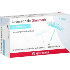 Glenmark Levocetirizin 5 mg Filmtabletten, 50 St- Levocetirizin|Allergie Tabletten