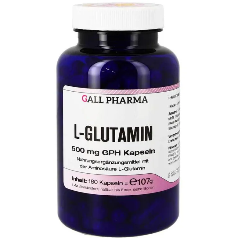 Hecht Pharma L-Glutamin 500 mg GPH Kapseln, 180 St- Aminosäuren|Muskulatur