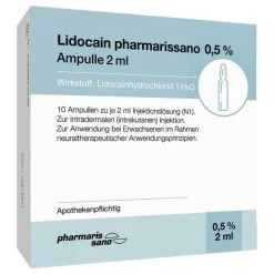 Lidocain 0,5% Injektionslösung Ampullen 2 ml, 10X2 ml^pharmarissano Discount