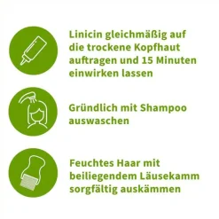 Linicin Läusemittel|Läuseshampoo-® Lotion 15 min mit Läusekamm, 100 ml