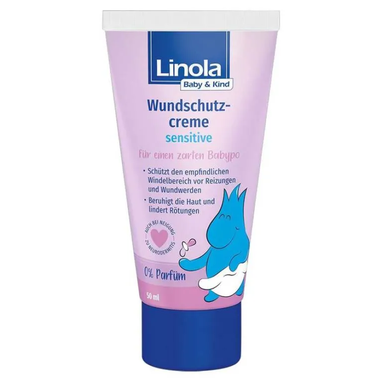 Linola Haut- & Haarpflege|Für Kinder-Baby & Kind Wundschutzcreme sensitive, 50 ml