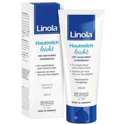 Linola Trockene & Sensible Haut|Körpermilch & Lotionen-Hautmilch leicht, 200 ml