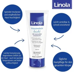 Linola Trockene & Sensible Haut|Körpermilch & Lotionen-Hautmilch leicht, 200 ml