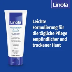 Linola Trockene & Sensible Haut|Körpermilch & Lotionen-Hautmilch leicht, 200 ml