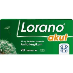 Lorano akut 10 mg Tabletten, 20 St- Loratadin|Allergie Tabletten