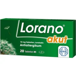 Lorano akut 10 mg Tabletten, 20 St- Loratadin|Allergie Tabletten