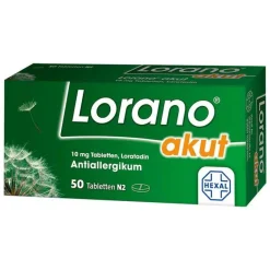 Lorano akut 10 mg Tabletten, 50 St- Loratadin|Allergie Tabletten