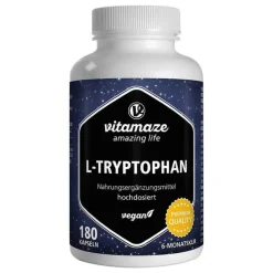 L-Tryptophan 500 mg hochdosiert vegan Kapseln, 180 St^Vitamaze New