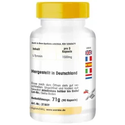 Warnke L-Tyrosin 500 mg Kapseln, 90 St- Aminosäuren