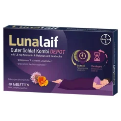 Lunalaif Melatonin Tabletten-Guter Schlaf Kombi Depot Tabletten, 30 St