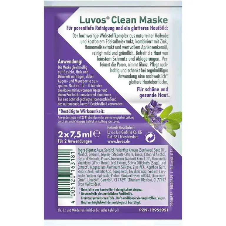Naturkosmetik Heilerde Clean-Maske, 2X7.5 ml^Luvos Outlet