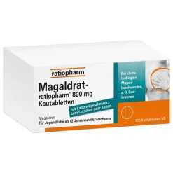 Ratiopharm Magaldrat-® 800 mg Kautabletten, 100 St- Sodbrennen Medikamente|Magentabletten
