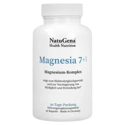 Natugena Magnesia 7 + 1 Magnesium-Komplex vegan Kapseln, 90 St- Magnesium