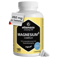 Magnesium 350 mg Komplex Citrat / Oxid / Carbonat vegan Tabletten , 180 St^Vitamaze Clearance