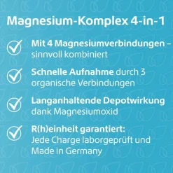 Magnesium|Erschöpfung-Magnesium Komplex 4in1 hochdosiert vegan Kapseln, 120 St