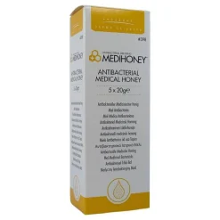 Medihoney Antibakterieller Medizinischer Honig, 5X20 g- Wund- & Heilsalbe
