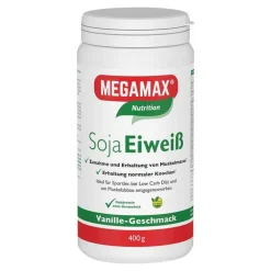Megamax Eiweißpulver-Soja Eiweiß Vanille Pulver, 400 g