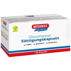 Megamax Sättigungskapseln Glucomannan, 120 St- Abnehmtabletten