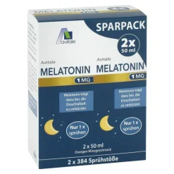 Avitale Melatonin Spray-Melatonin 1 mg Einschlaf-Spray , 2X50 ml