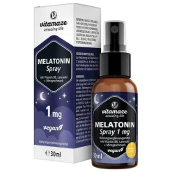 Vitamaze Melatonin 1 mg hochdosiert vegan Spray, 30 ml- Melatonin Spray
