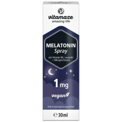 Vitamaze Melatonin 1 mg hochdosiert vegan Spray, 30 ml- Melatonin Spray