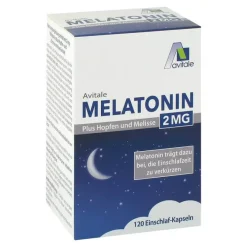 Avitale Melatonin Tabletten-Melatonin 2 mg plus Hopfen und Melisse Kapseln, 120 St