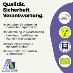 Avitale Melatonin Tabletten-Melatonin + Passionsblume + Baldrian Kapseln, 60 St