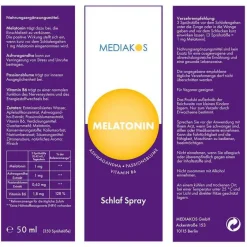 Mediakos Melatonin Ashwagandha Schlaf Spray vegan, 20 ml- Ashwagandha|Melatonin Spray