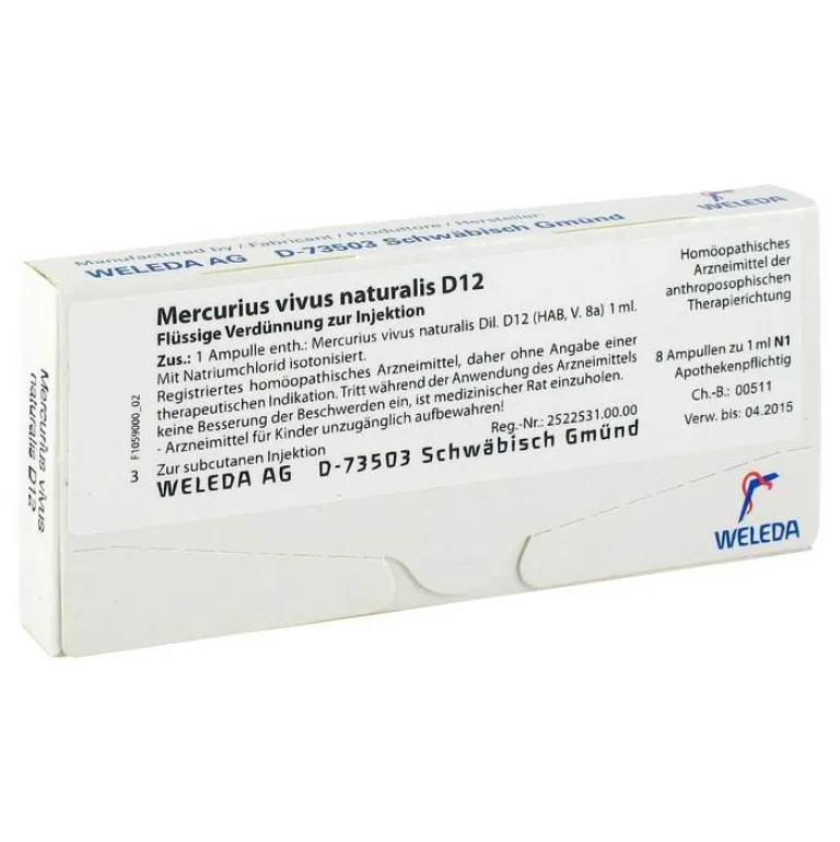 Weleda M-Mercurius vivus nat. D 12 Ampullen, 8X1 ml
