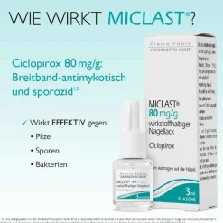 Miclast 80 mg / g wirkstoffhaltiger Nagellack, 3 ml- Nagelpilz Lack